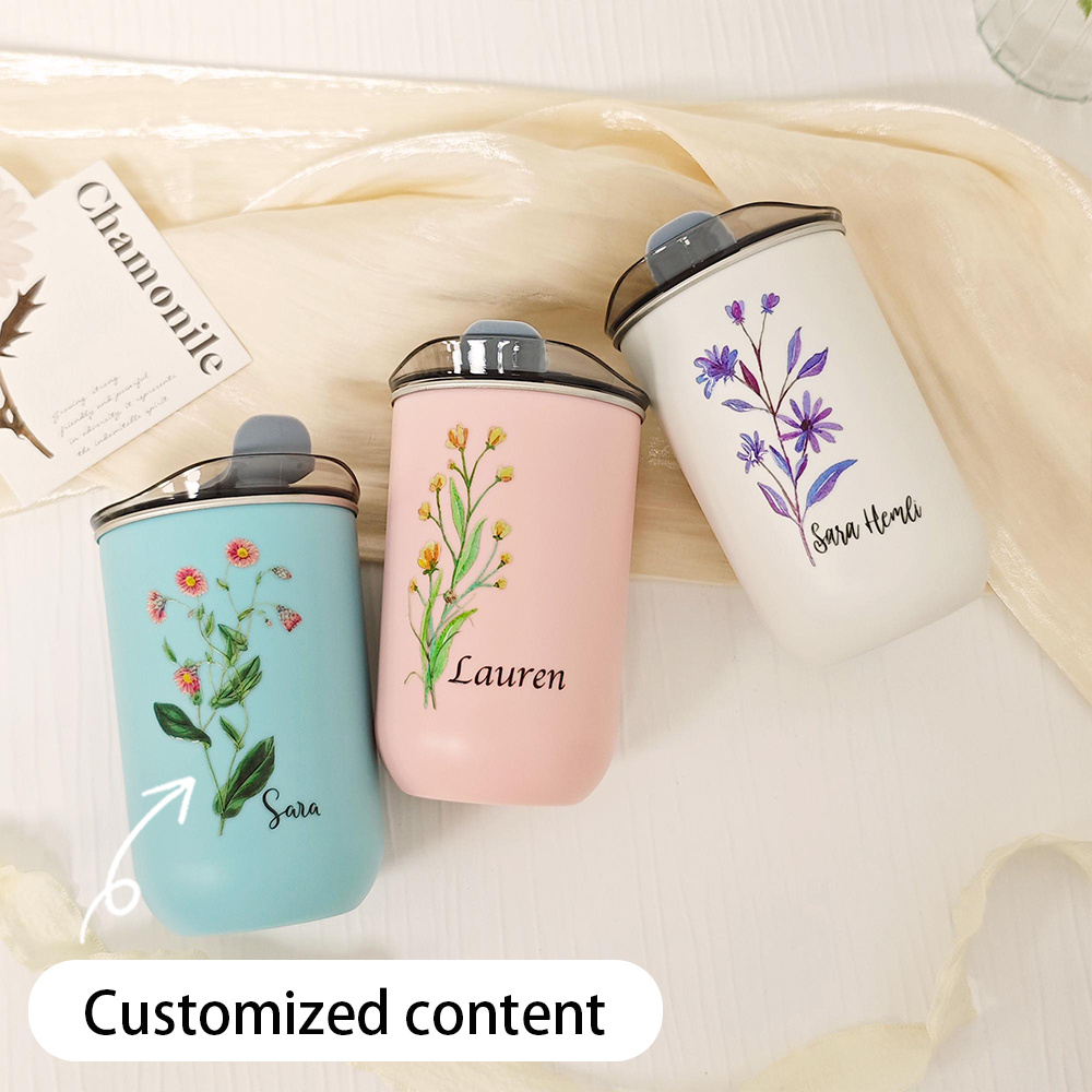 Outdoor Coffee Equipment - Custom Birth Flower Stainless Steel Tumbler